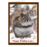 Singing Squirrel Birthday Greeting Cards