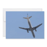 Single aeroplane on the blue sky background invitations