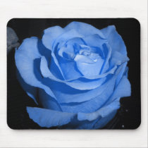 Single Blue Rose Mouse Pad