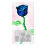 Single Blue Rose. Watercolor. Custom photo cards
