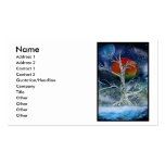 Single Dead Tree Foggy Night Orange Moon Business Card Templates