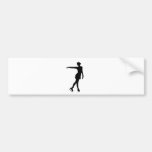 Single Figure Skater Black & White Bumper Sticker