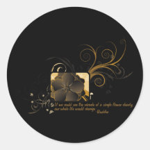 Single Flower Buddha Sticker