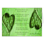 Single Heart Will You Be My Bridesmaid Light Green Cards