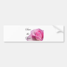 Single Pink Rose Save the Date Bumper Sticker