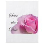 Single Pink Rose Save the Date flyers