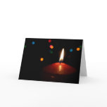 Single Red Christmas Candle Card
