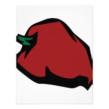 Single Red Habanero Graphic Custom Invitations