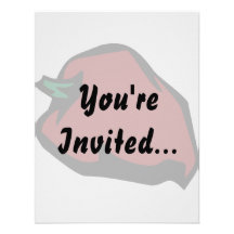 Single Red Habanero Graphic Custom Invitations