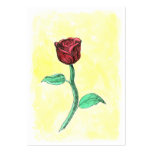 Single Red Rose. ATC. Watercolor. Custom business cards