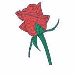 Single Red Rose Ladies Polo embroidered shirts