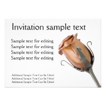Single steel rose card, Invitation sample text,...