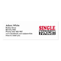 Single tonight business card template
