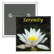 Single Water Lily on Dark Water - Serenity Pin