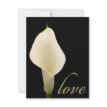 Single white calla lily invitations