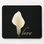 Single white calla lily mousepads