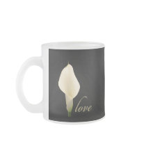 Single white calla lily mug