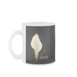Single white calla lily mugs