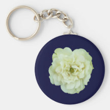 Single White Tea Rose Keychain