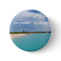 Sint Maarten - St. Martin Beach Scene Buttons