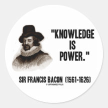 Sir Francis Bacon Knowledge Is Power Quote Stickers