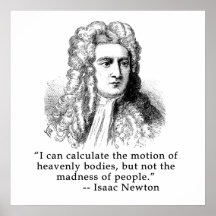 Sir Isaac Newton Portrait and Quote Posters