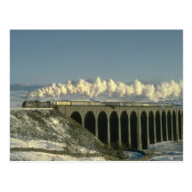Sir Lamiel crosses Ribblehead Viaduct on the Settl Post Card