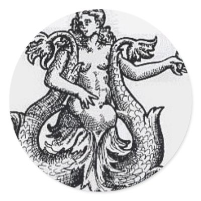Siren Creature Round Stickers by Tower_of_Shadows