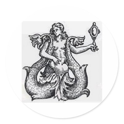 Siren Creature Round Sticker by Tower_of_Shadows