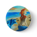 Siren - mermaid pinback button