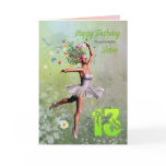 Sister age 13, flower fairy birthday card
