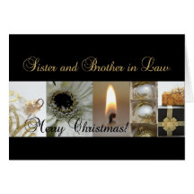 Sister and Brother in Law Christmas black & White Greeting Cards