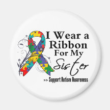 Sister - Autism Ribbon Magnet