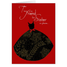 sister, be my bridesmaid greeting cards