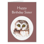 Sister Birthday Whooo Loves You, Cute Owl Humour Card