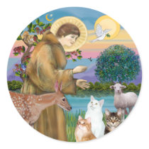Sister Frances Blessing 5 cats Round Stickers