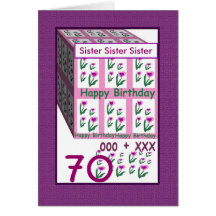 SISTER - Happy 70th Birthday Greeting Cards