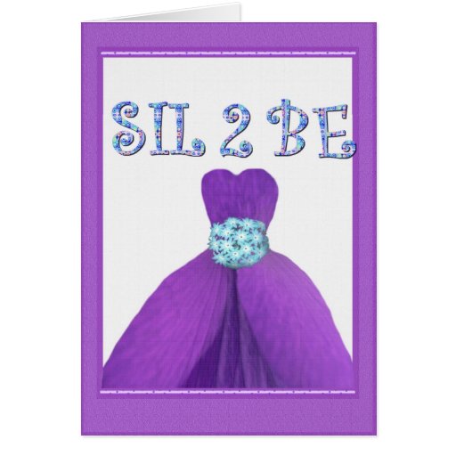SISTER-IN-LAW Bridesmaid PURPLE Flower Petal Dress Card