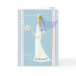 Sister-in-Law Bridesmaid , white dress on blue Card