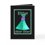 SISTER - Junior Bridesmaid with TEAL GREEN Gown cards