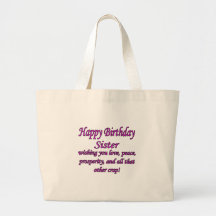Sister Love, Peace, & Crap Canvas Bag