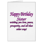 Sister Love, Peace, & Crap cards