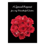 Sister Maid of Honour Invitations Card - Bouquet