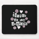 Sister of Groom  White on Black mousepads