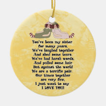 Sister Poem ornament