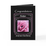 SISTER Wedding Congratulations - Pink Rose cards
