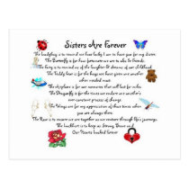 Sisters Are Forever Poem postcards