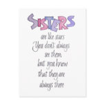 Sisters are like Stars Post Card