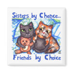 Sisters & Friends Cat Fridge Magnet