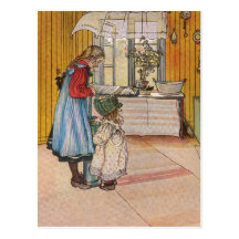 Sisters - Koket av Carl Larsson Postcard